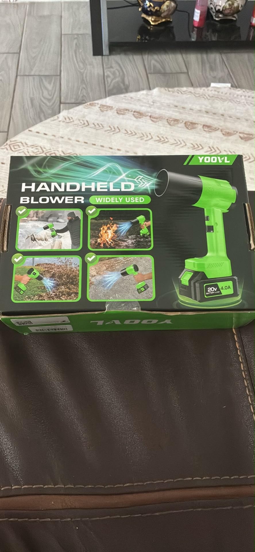 Leaf Blower Cordless, Handheld Leaf Blower with 2 X 4.0Ah Battery and Charger, Snow Blower with 6 Speed Modes, Lightweight Blowers for Lawn Care, Patio, Yard, Blowing Snow, Leaves, Dust customer photo 2