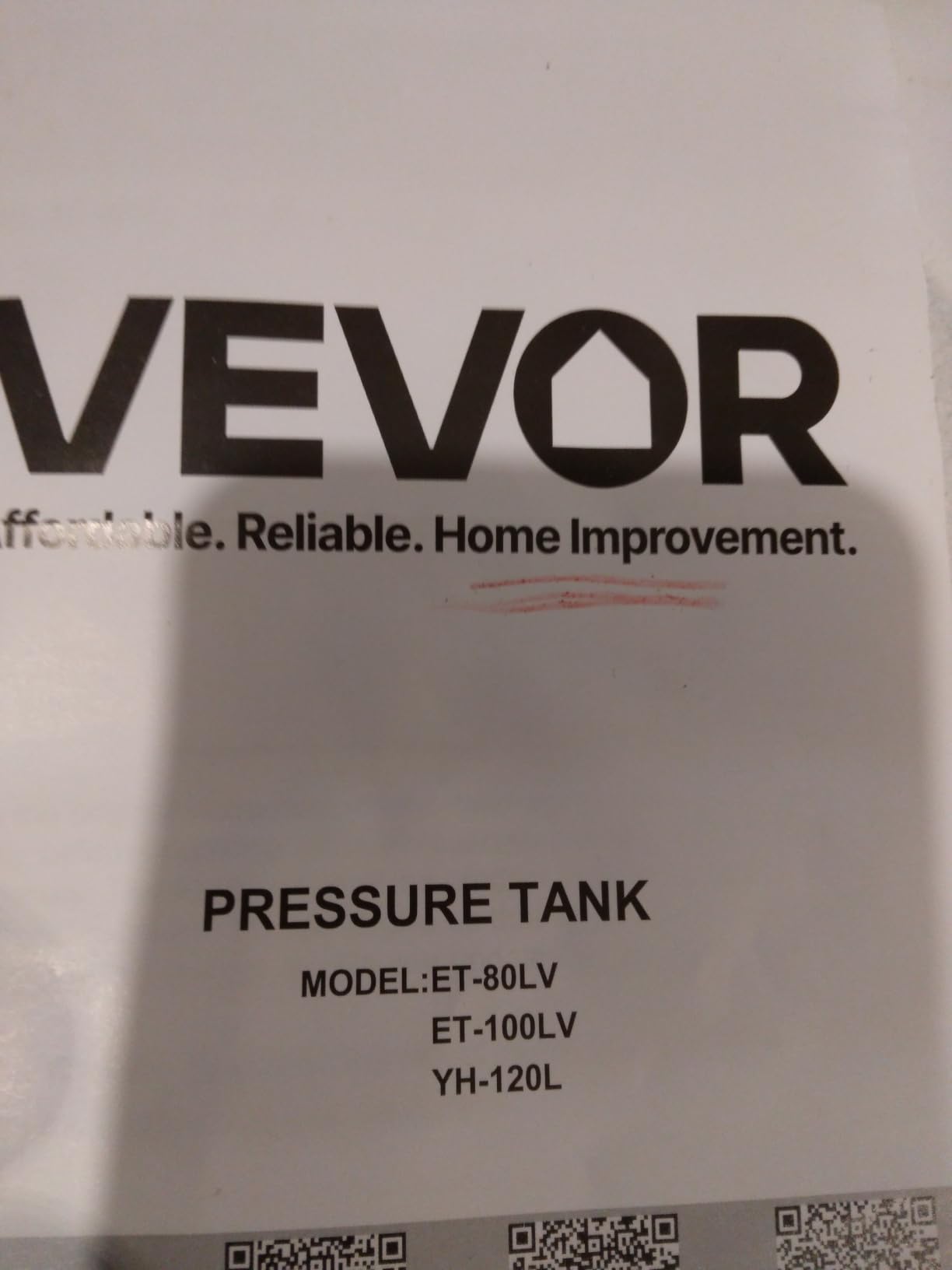 VEVOR 20-Gallon Vertical Well Pressure Tank, Pre-Charged Pressurized Water Tank for Well Pumps, Heavy-Duty Carbon Steel Water Storage Container for Home, School, Farm & Irrigation Systems customer photo 1
