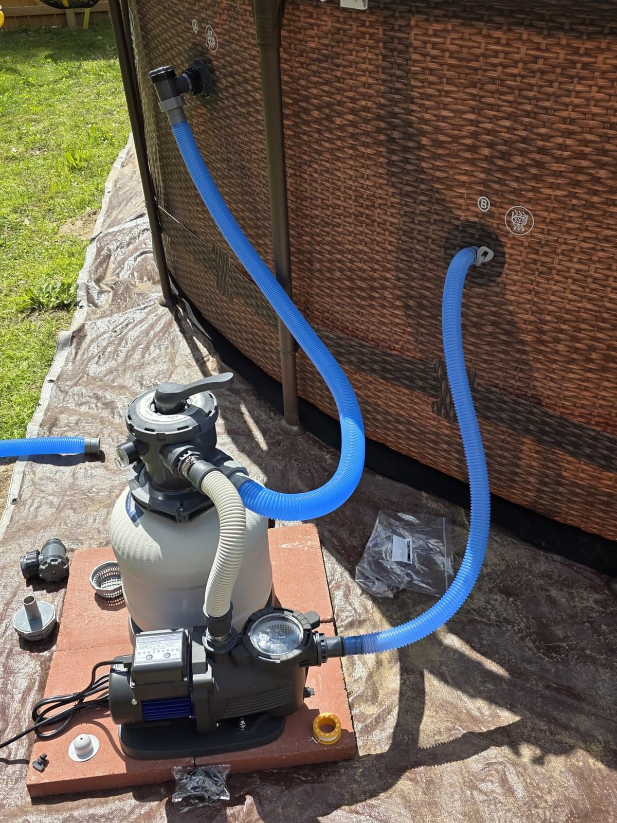 AQUASTRONG Sand Filter Pump for Above Ground Pool with Timer, 1/2 HP Pool Pumps Above Ground 2500 GPH for Pools up to 9000GAL, 12in Pool Sand Filter with 6-Way Valve, Improved Circulation & Filtration customer photo 2