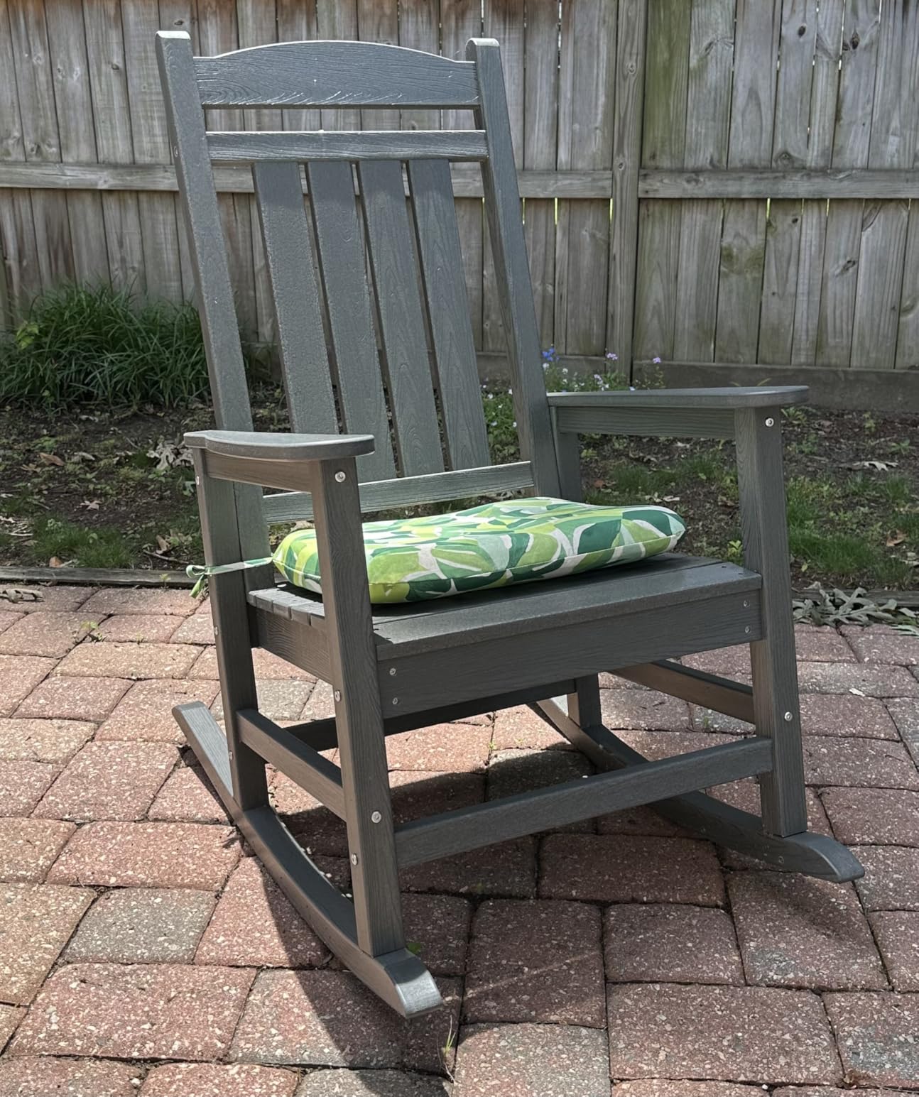 KINGYES Oversized Outdoor Rocking Chair Set of 2, HDPE Porch Rocker, Coffee customer photo 1