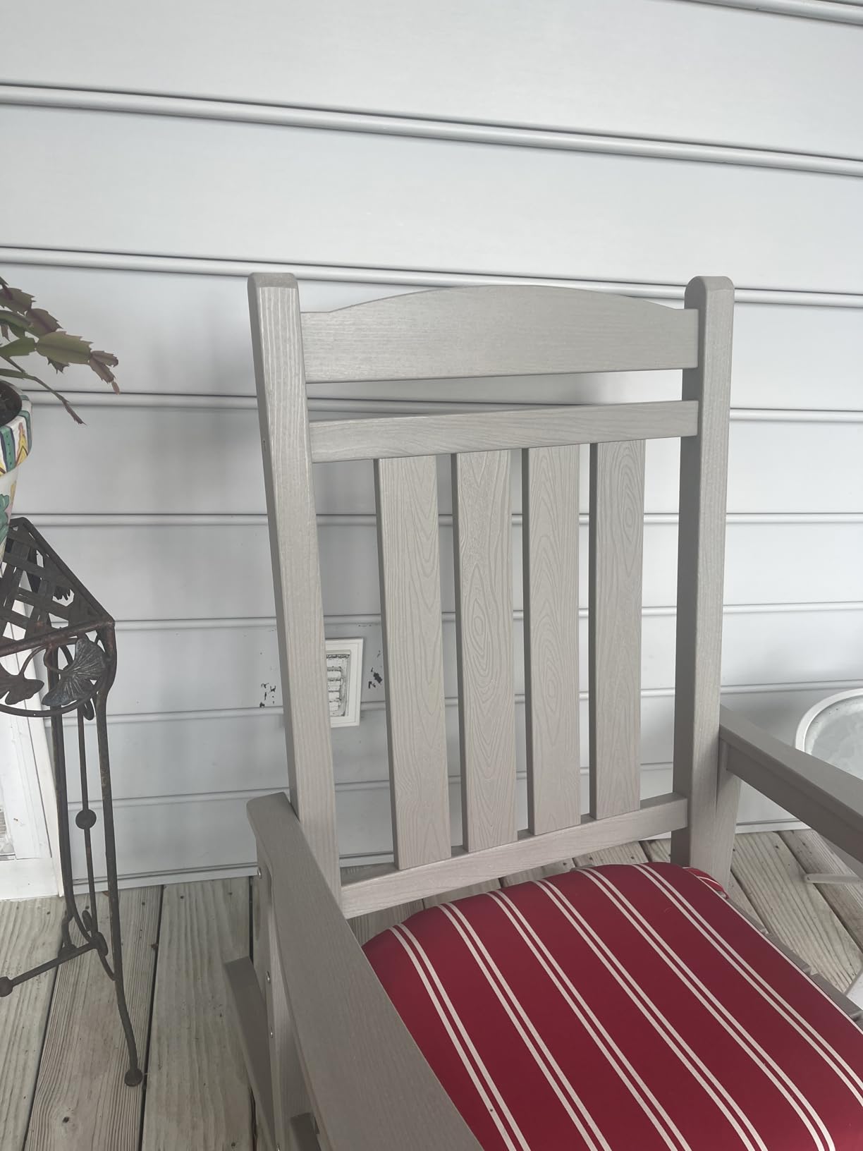 KINGYES Oversized Outdoor Rocking Chair Set of 2, HDPE Porch Rocker, Coffee customer photo 2