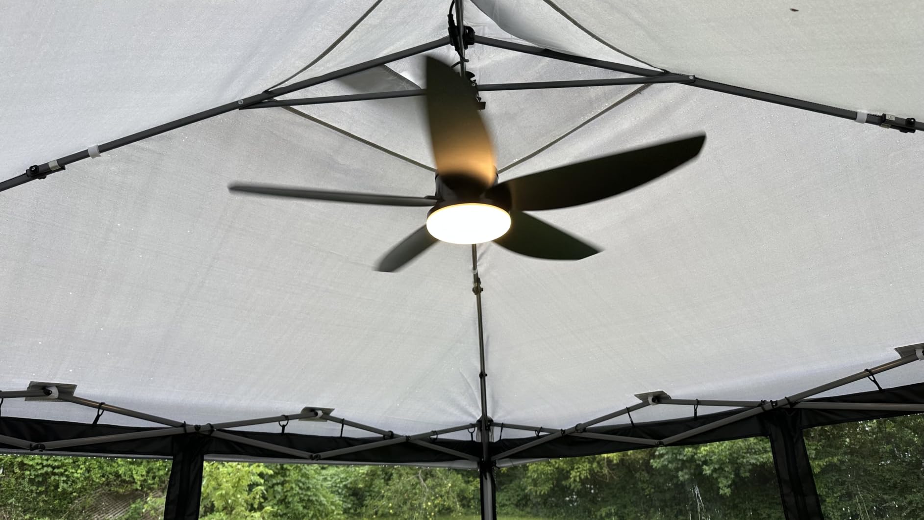 42'' Plug in Outdoor Ceiling Fan with Lights for Gazebo, Black customer photo 1