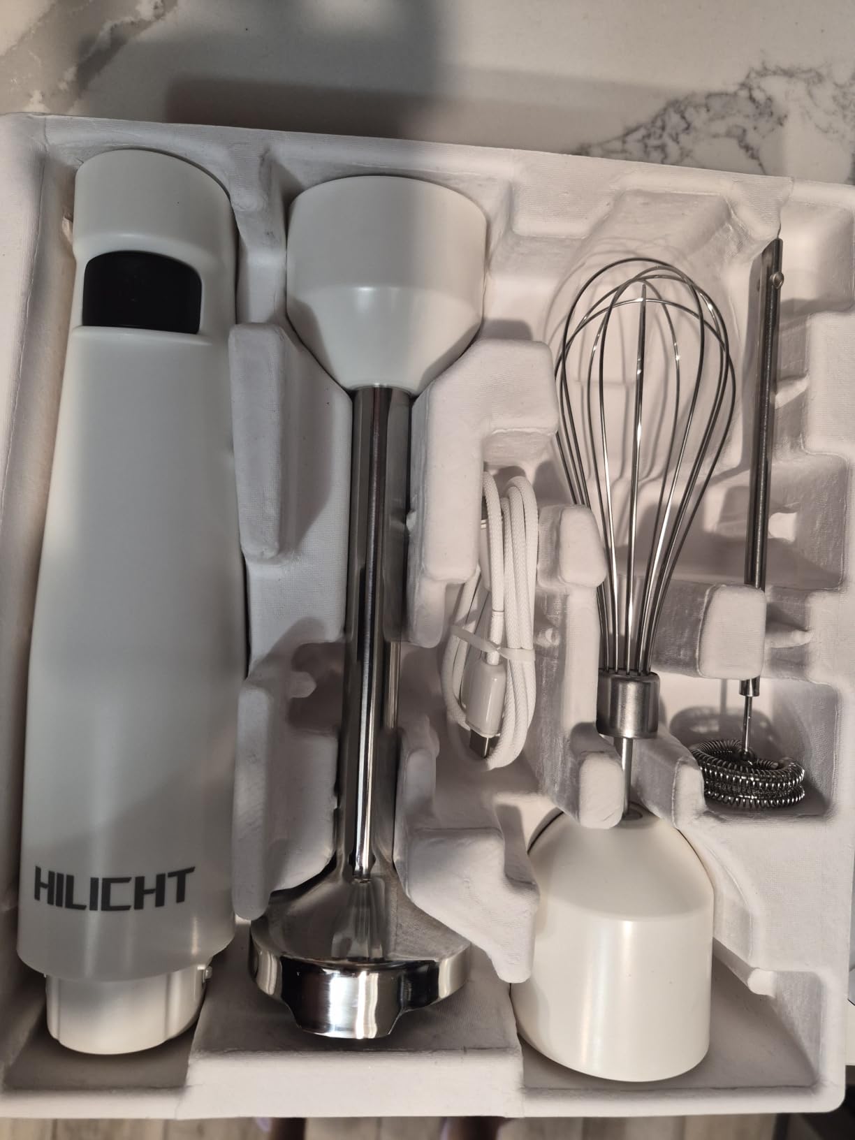 Cordless Hand Blender, 12V Rechargeable Immersion Blender with Brushless Motor, 60+ Bowls per Charge, 2-Blade, Auto Lock, Whisk & Frother for Soup, Smoothies, Baby Food customer photo 1