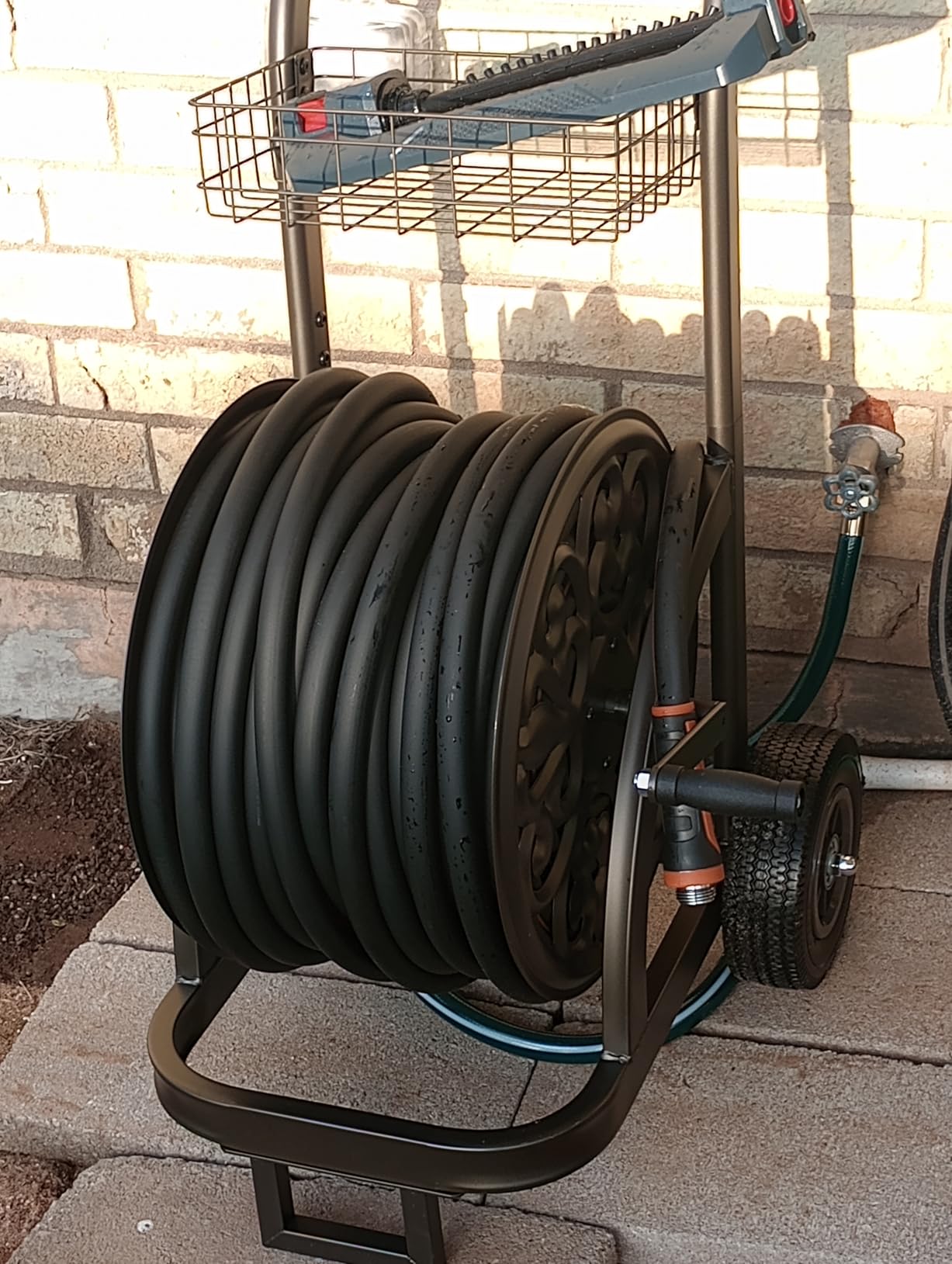 GOFORWILD Heavy Duty Steel Garden Hose Reel Cart with Wheels customer photo 1
