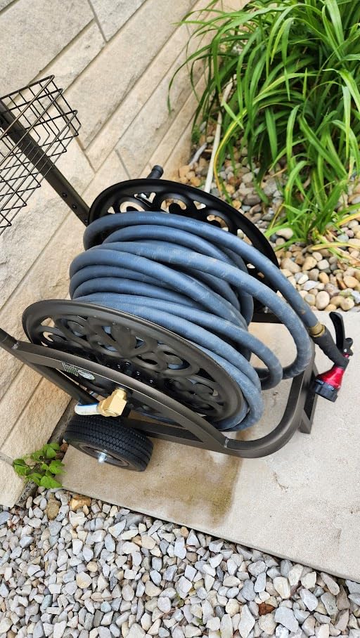 GOFORWILD Heavy Duty Steel Garden Hose Reel Cart with Wheels customer photo 2