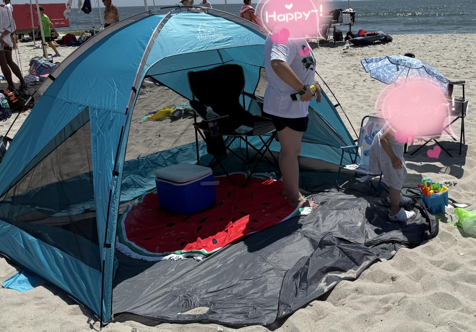 Wolfwise Beach Tent Sun Shelter Portable, Large 3-4 Person Sunshade Cabana customer photo 1