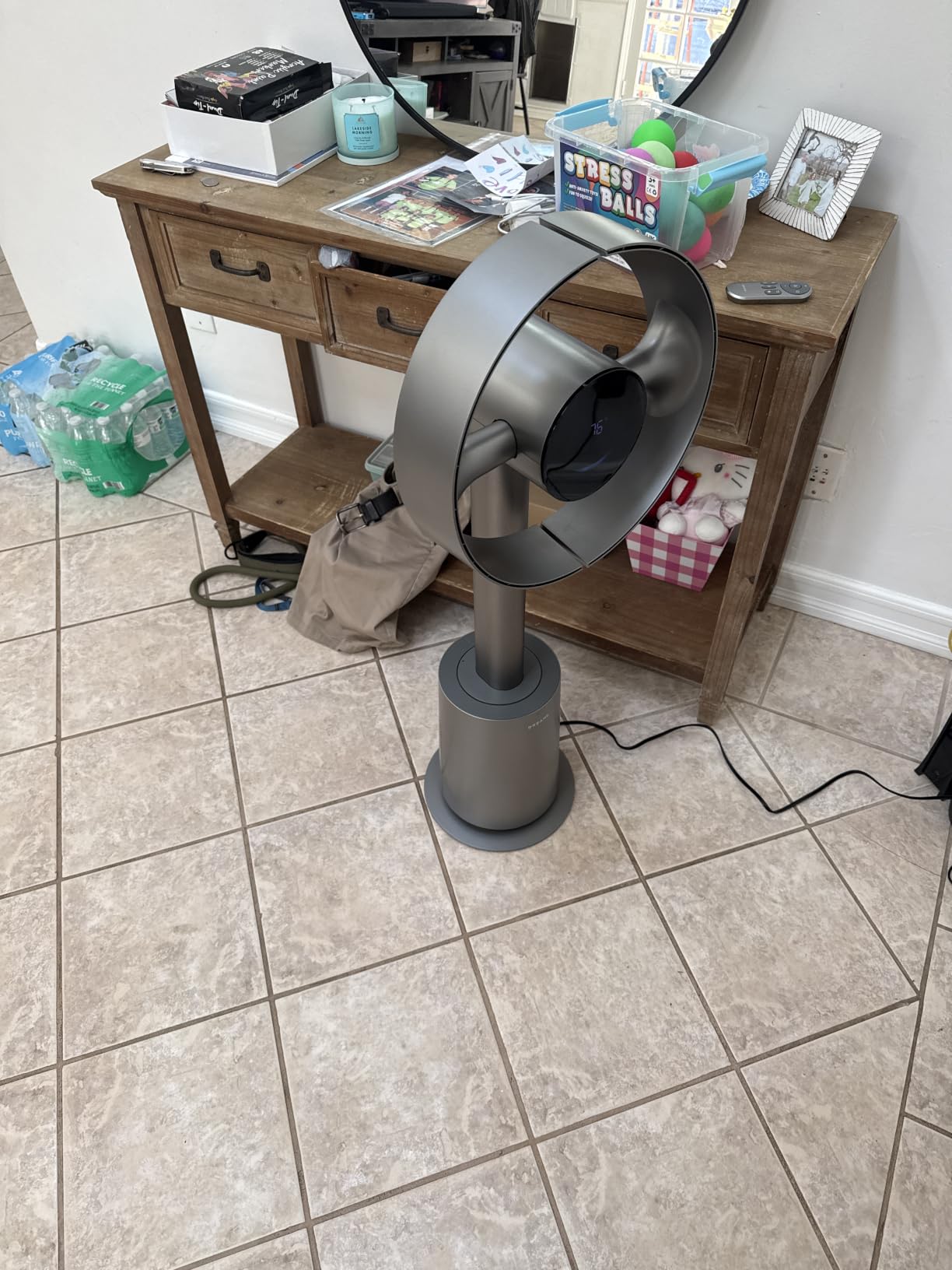 dreame Bladeless Tower Fan for Bedroom, Smart Standing Fan with 270° Spatial Airflow for Whole-Room Circulation, 59ft/s High Velocity, 10 Speeds 3 Modes, Temperature-Adaptive Airflow, MF10-Silver customer photo 1