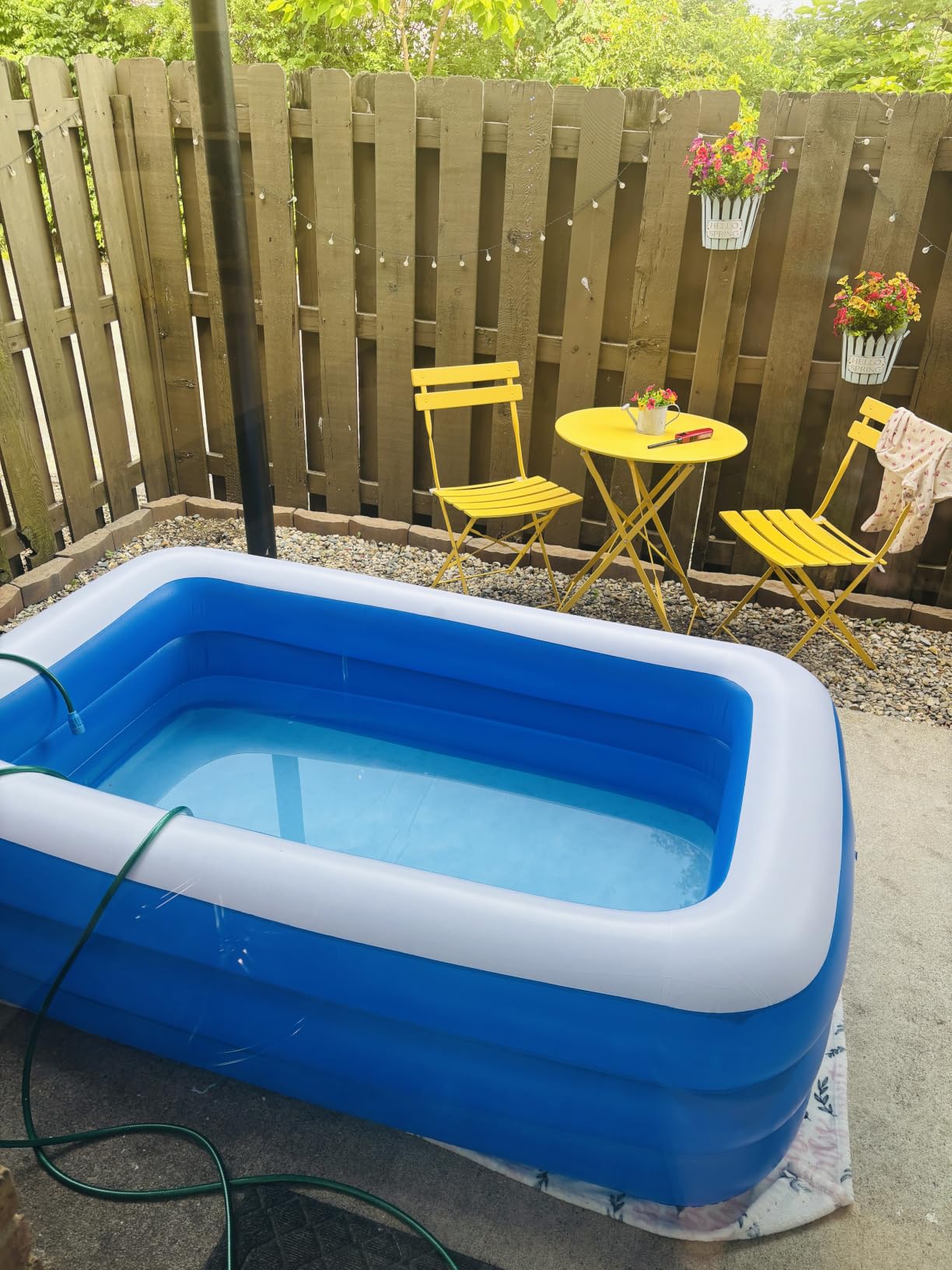 Inflatable Swimming Pool 71”×51”×24” Large Inflatable Pools, Blow Up Pools Durable Family Pool for Summer Water Party, Outdoor, Garden Backyard(180×130×56CM) customer photo 1
