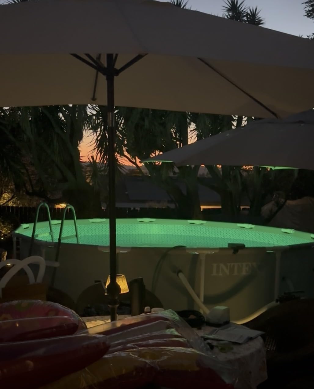Extra Large Solar Pool Lights for Inground & Above Ground Pools, 80 LEDs RGBIC Underwater Pool Lights with Remote, Dual-Color Lighting, 10 Colors & 7 Modes, Solar & USB Rechargeable [Patent Pending] customer photo 1