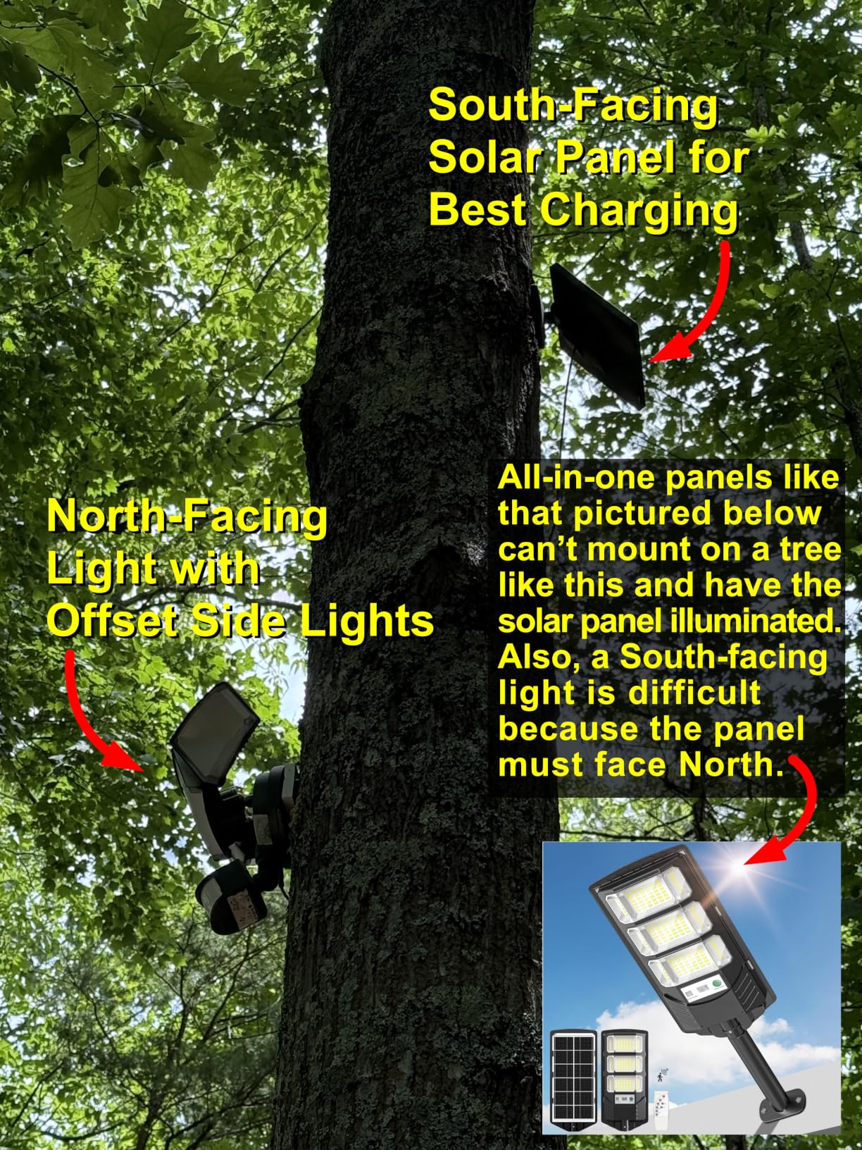 LUTEC 3000LM Solar LED Security Lights Motion Sensor Light Outdoor, 5000K Dimmable, IP65 Waterproof, 3 Adjustable Heads, Separate Solar Panel with 3 Modes Solar Flood Lights for Yard, Garage customer photo 1