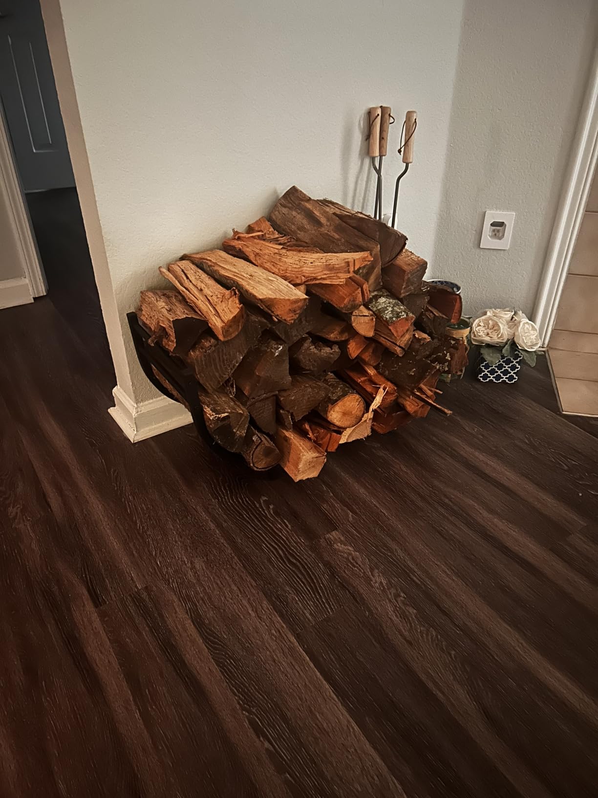 facka 40 Inch Firewood Rack Outdoor, Metal Wood Rack customer photo 2