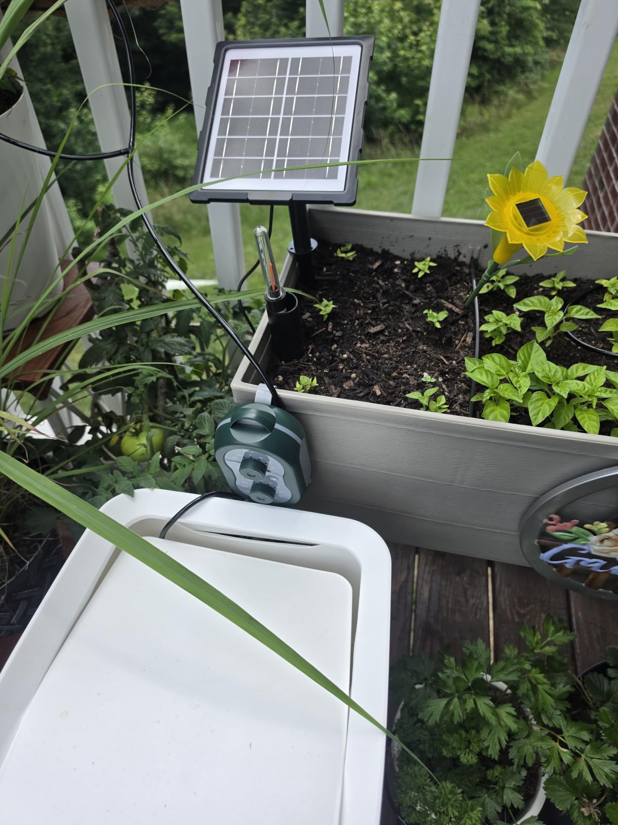 50FT Solar Automatic Drip Irrigation Kit System, Smart Self-Watering System with USB Charging for Outdoor Indoor Use, 2200mAh Automatic Watering System Supports 15 Pots for Garden, Balcony & Patio customer photo 1
