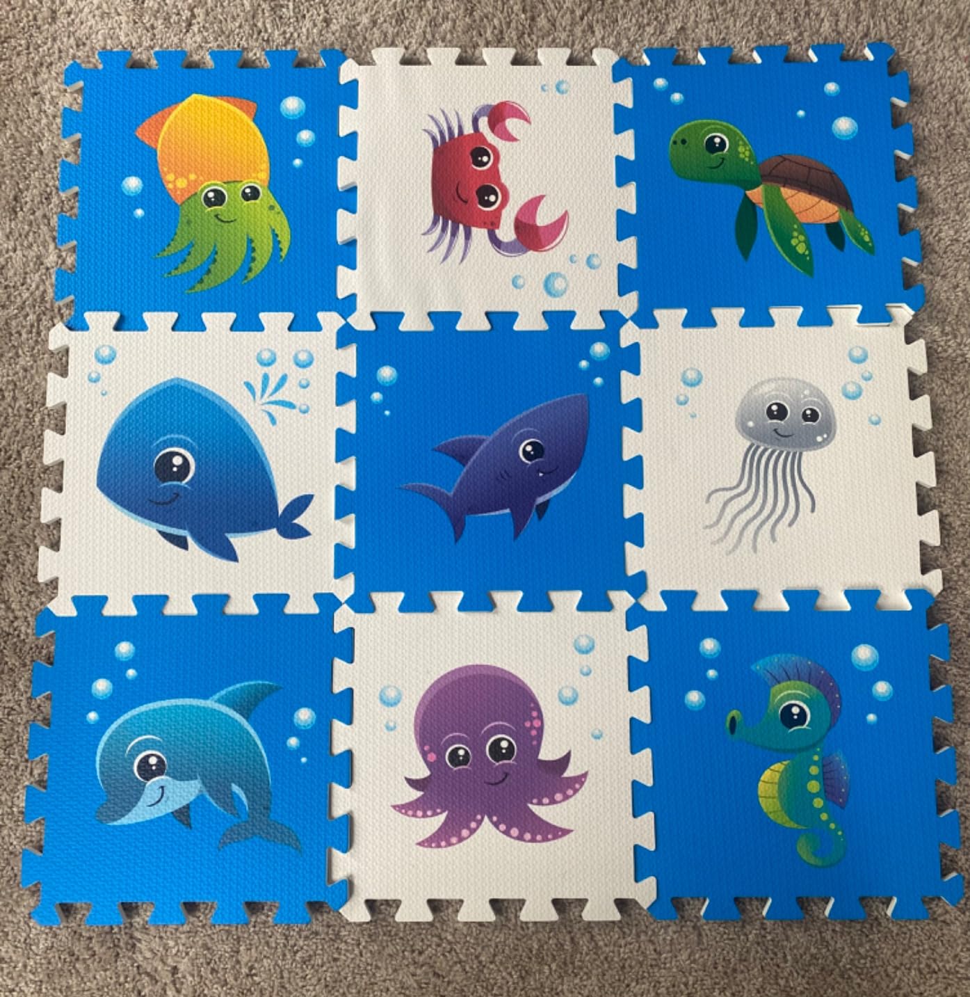 Puzzle Mat for Baby, Foam Baby Play Mats for Babies and Toddlers 9 Pieces Rainbow Puzzle Mat, Edge Tooth B customer photo 2