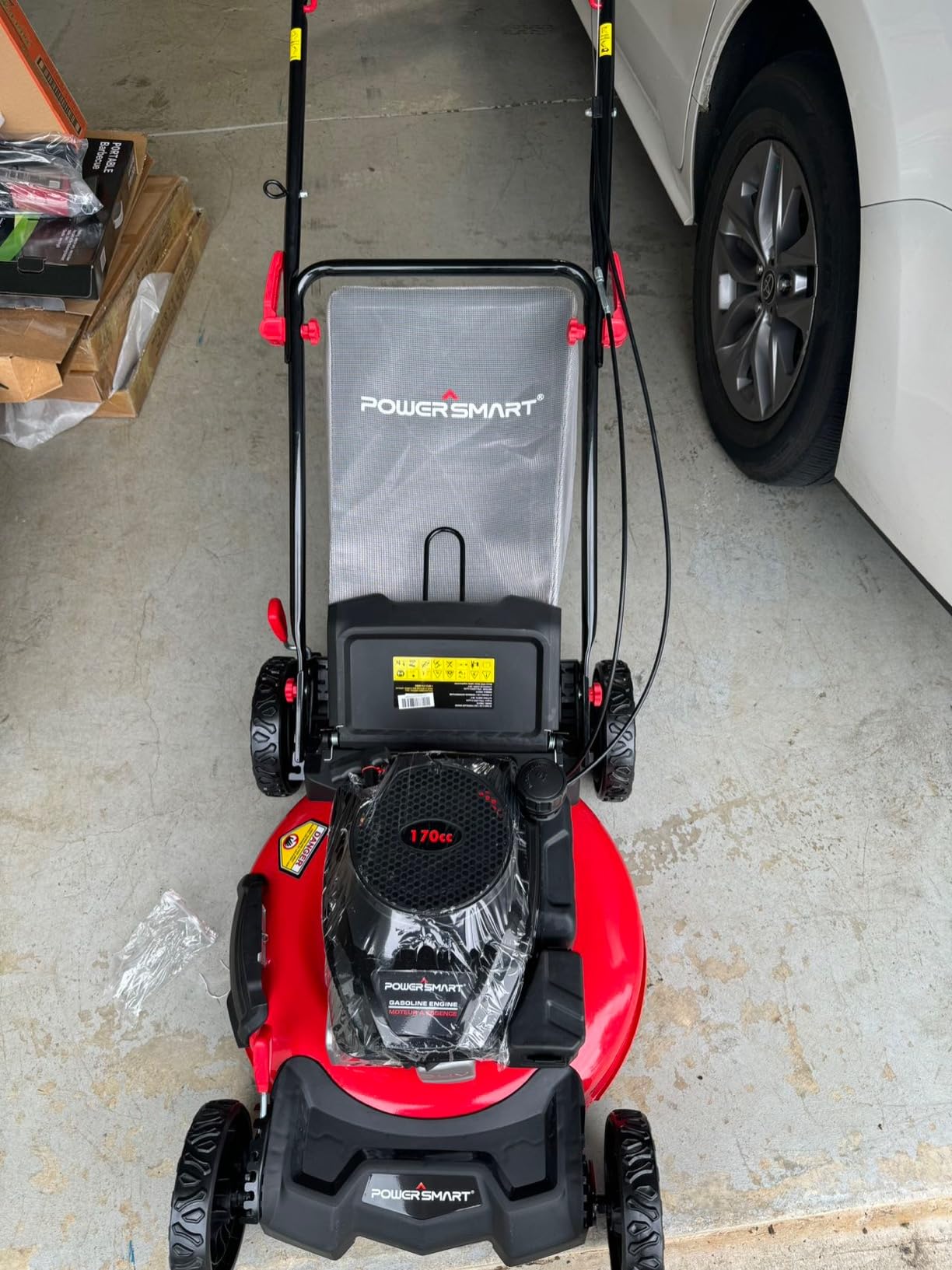 PowerSmart 21-Inch 3-in-1 Gas Self-Propelled Lawn Mower,170CC OHV Engine,Bagging/Mulching/Rear Discharging, 6 Cutting Heights, Durable Steel Deck, Rear-Wheel Drive, for Garden, Yard, customer photo 2