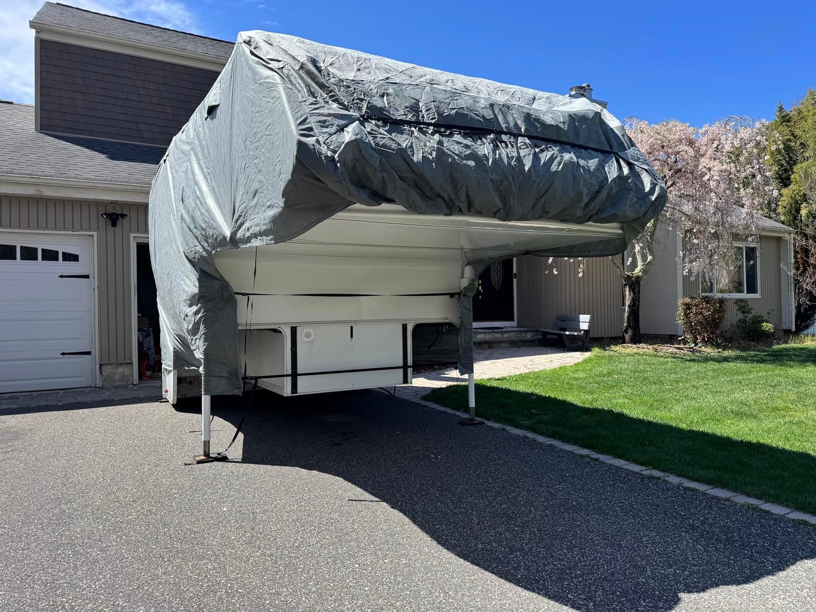 Umbrauto RV Cover 27-30ft: 9 Layers Travel Trailer Cover, Waterproof Camper Cover, Toy Hauler Cover with Tongue Jack Cover, Extra Windproof Ropes, Gutter Covers customer photo 1