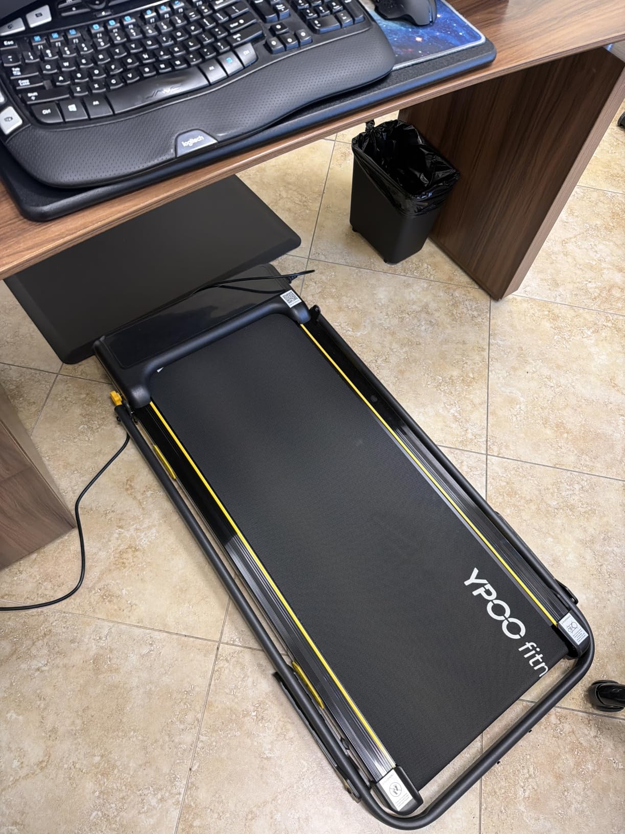 YPOO Walking Pad Incline, Treadmills for Home, Handle Bar, Foldable, 300LBS | 13% Incline Home Treadmill, Foldable Walking Pad with Handles, 5MPH, 300LBS Capacity, Portable, Low Noise, APP customer photo 2