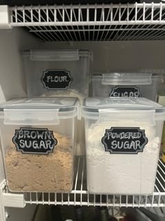 Flour Sugar Storage Containers, 10 Pack Large Airtight Food Storage Containers with Lids for Kitchen Pantry Organization and Storage, BPA Free Plastic Canisters Sets for Cereal, Rice and Baking customer photo 1