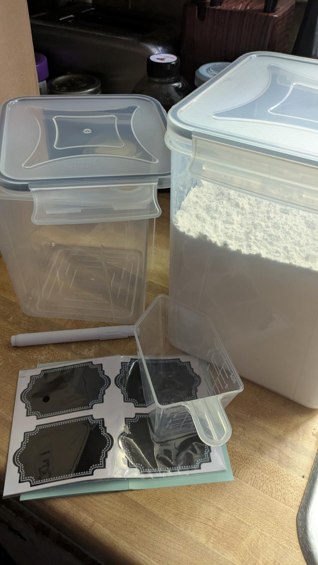 Flour Sugar Storage Containers, 10 Pack Large Airtight Food Storage Containers with Lids for Kitchen Pantry Organization and Storage, BPA Free Plastic Canisters Sets for Cereal, Rice and Baking customer photo 2