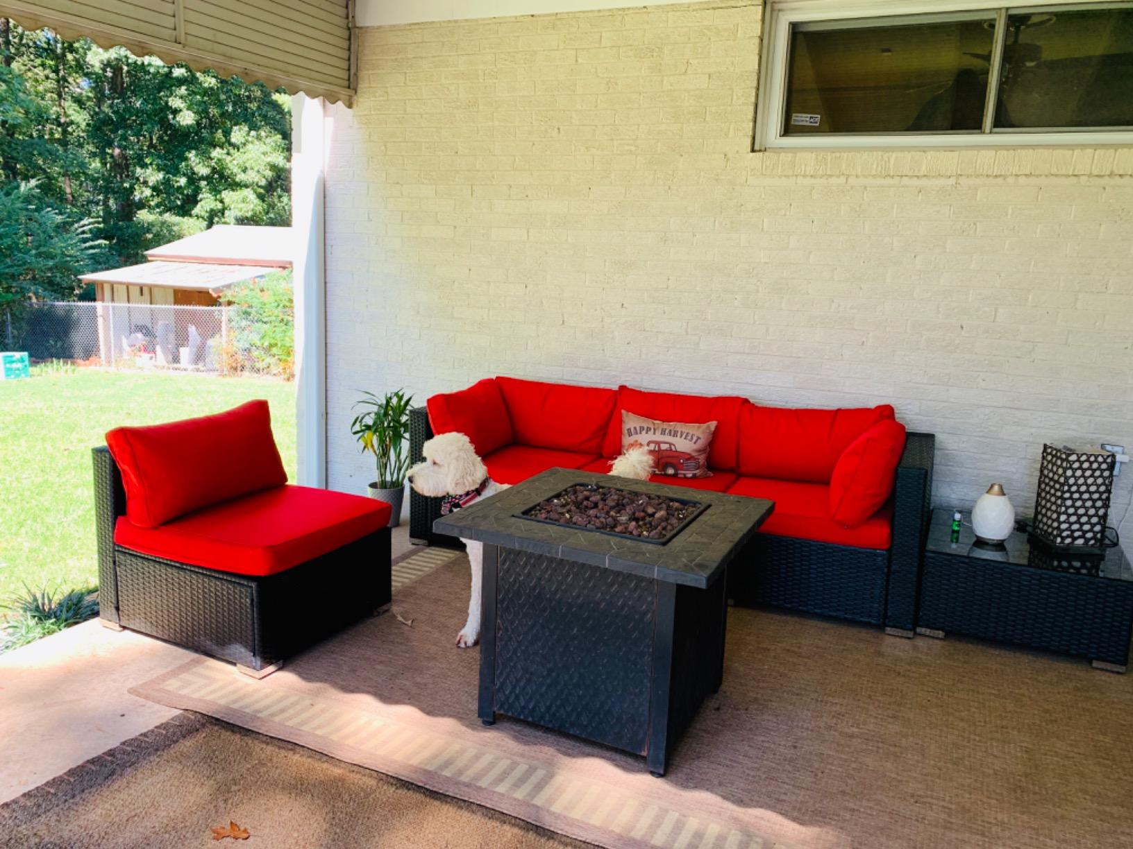 Shintenchi 3 Pieces Outdoor Patio Furniture Sets, Wicker Patio Conversation Sets, All Weather Wicker Rattan Patio Seating Sofas with Glass Coffee Table and Cushion, Blue-Gray customer photo 1