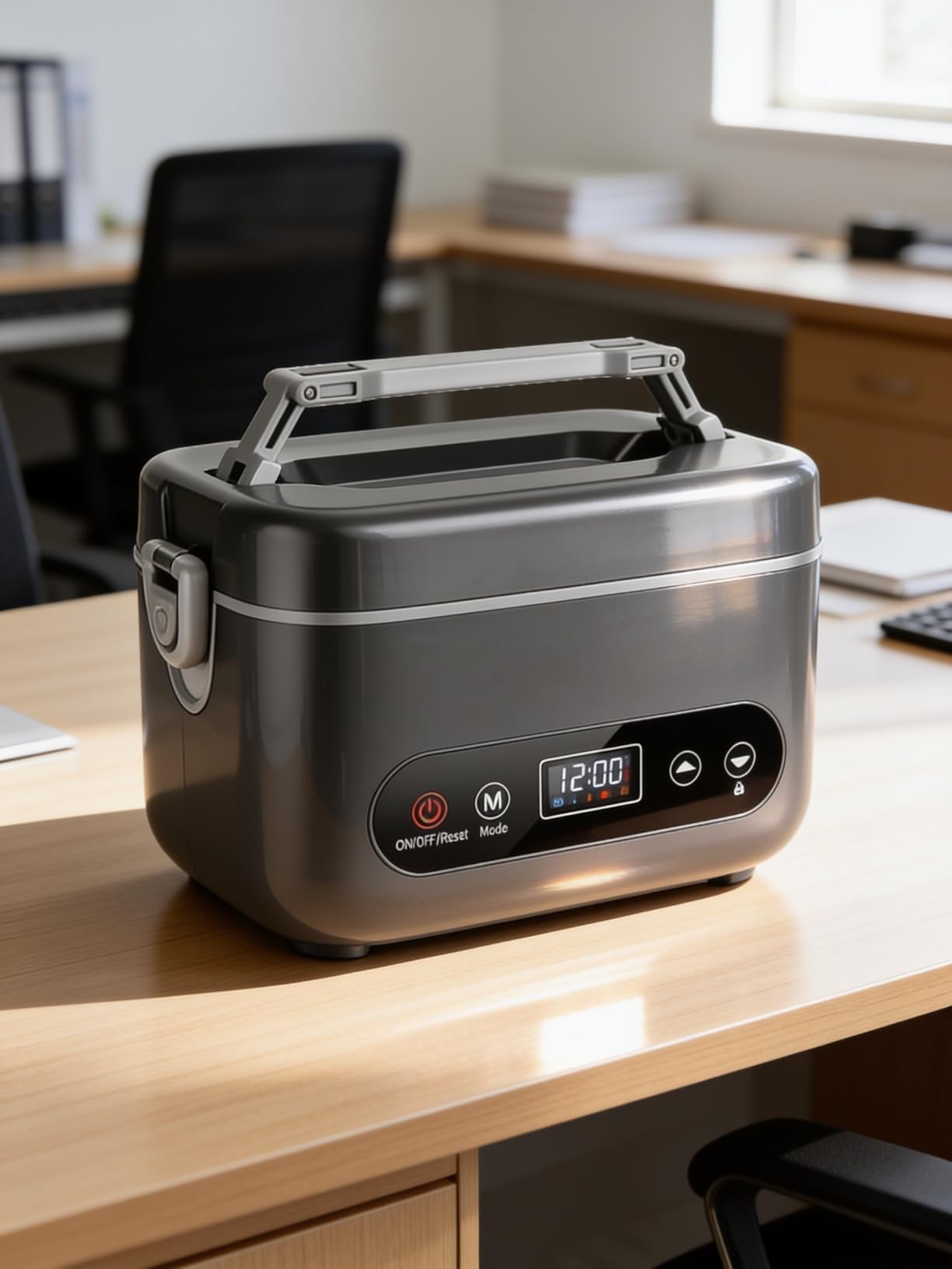 Heated Lunch Box for Adults, 1.2L Self-Heating Food Warmer Dark Gray | Cordless, 5-Sided Heating, Retains 90% Moisture, Scheduled Heating, 24000mAh Battery, Leakproof Design customer photo 2