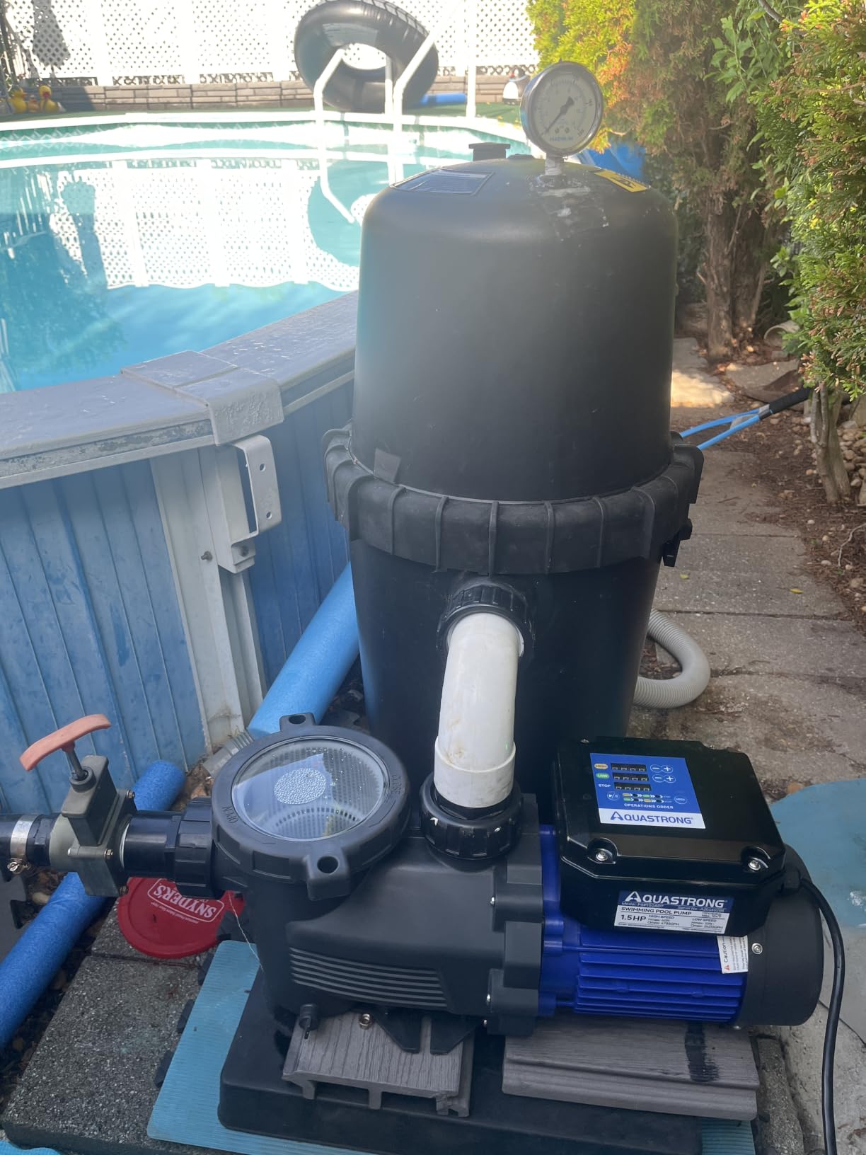 Aquastrong 2HP In/Above Ground Pool Pump, Dual Speed with Timer, 115V, 5186GPH, High Flow Self Primming Swimming Pool Pump,Black customer photo 2