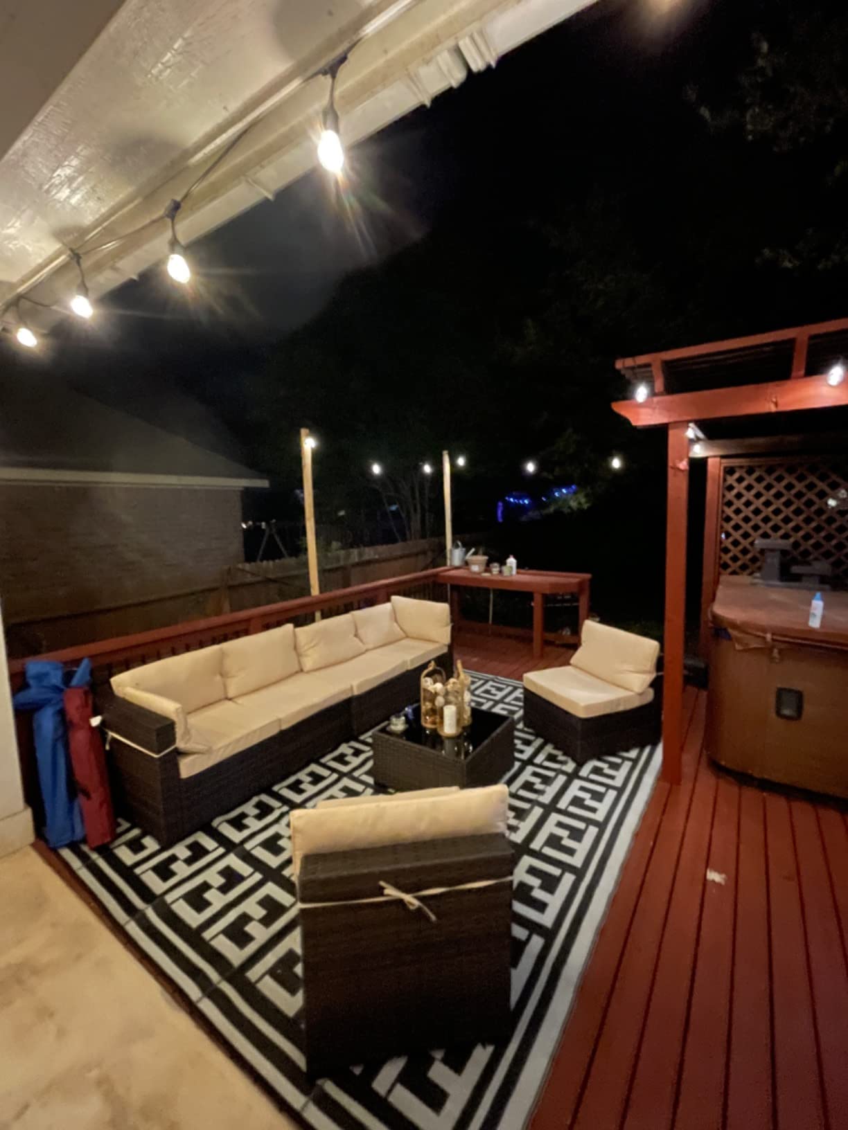 LAFWLL 7 Pieces Outdoor Patio Furniture Sets,Rattan Conversation Sectional Set,Manual Weaving Wicker Patio Sofa with Tea Table customer photo 2
