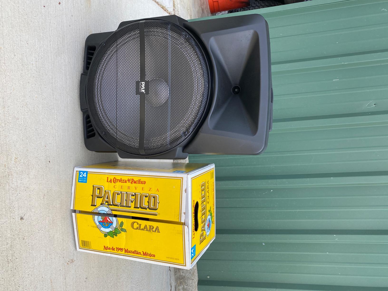 Wireless Portable PA Speaker System -1200W High Powered Bluetooth Compatible Indoor and Outdoor DJ Sound Stereo Loudspeaker w/USB SD MP3 AUX 3.5mm Input, Flashing Party Light & FM Radio -PPHP1544B customer photo 1