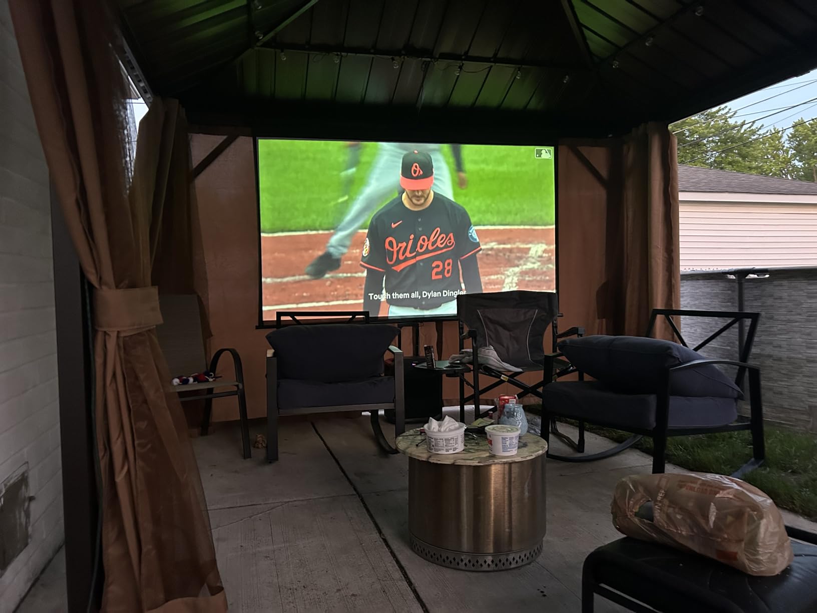 [5000 ANSI & 70W Dolby Audio] 4K Projector with WiFi and Bluetooth,TOF Real-Time Auto Focus Overhead Projector, AuKing Outdoor Movie Home Proyector with Omni-Adjustable Stand(silver grey) customer photo 1