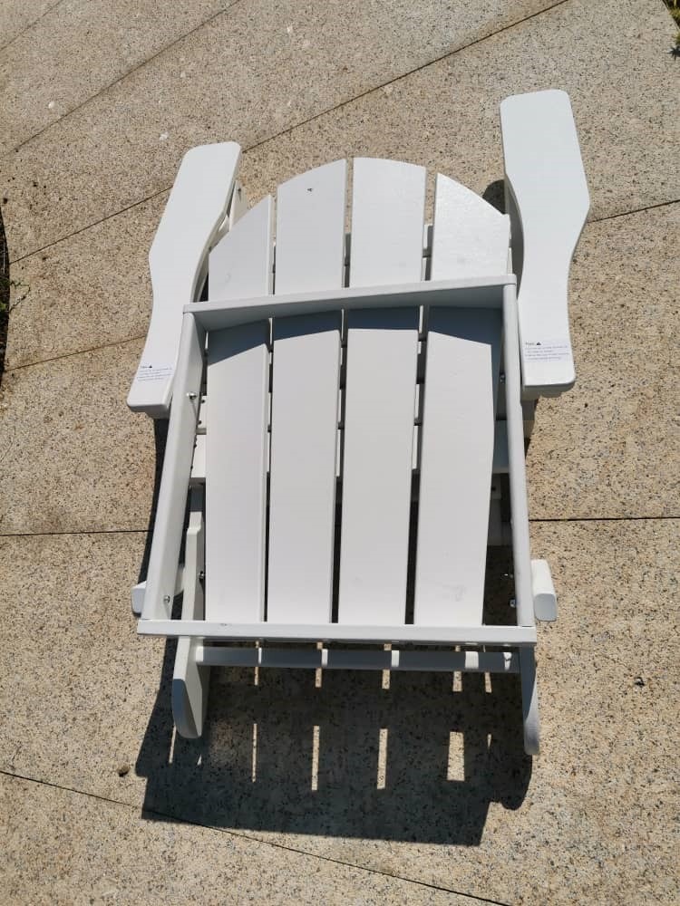 Mdeam HDPE Folding Adirondack Chairs Set of 2, 400 lbs 2 Cup Holders, Grey customer photo 2