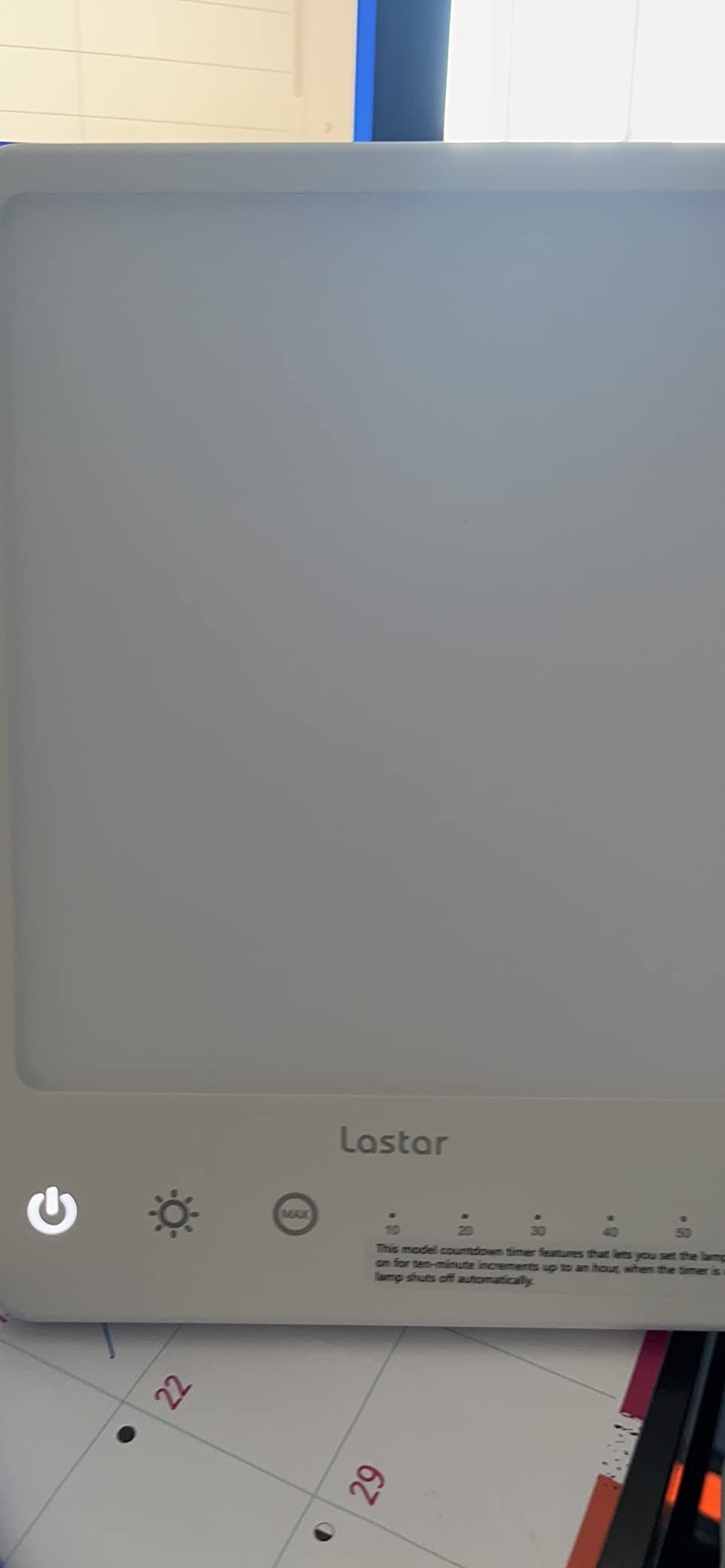 LASTAR 10000 Lux Full Spectrum Sun Lamp, UV-Free Natural Daylight Lamp for Home Office, 4 Color Temperatures (3000K-6500K), 5 Brightness Levels, 4 Timer Settings, Desk or Wall Mount Sunlight Lamp customer photo 1