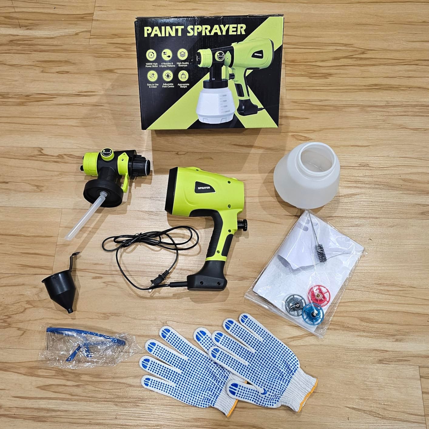 1000W High Power Paint Sprayer - Corded HVLP Paint Gun with 4 Sizes Copper Nozzles, Easy to Clean & Control Power Painter for House Painting, DIY Crafting, Tables & Chairs (Blue) customer photo 2