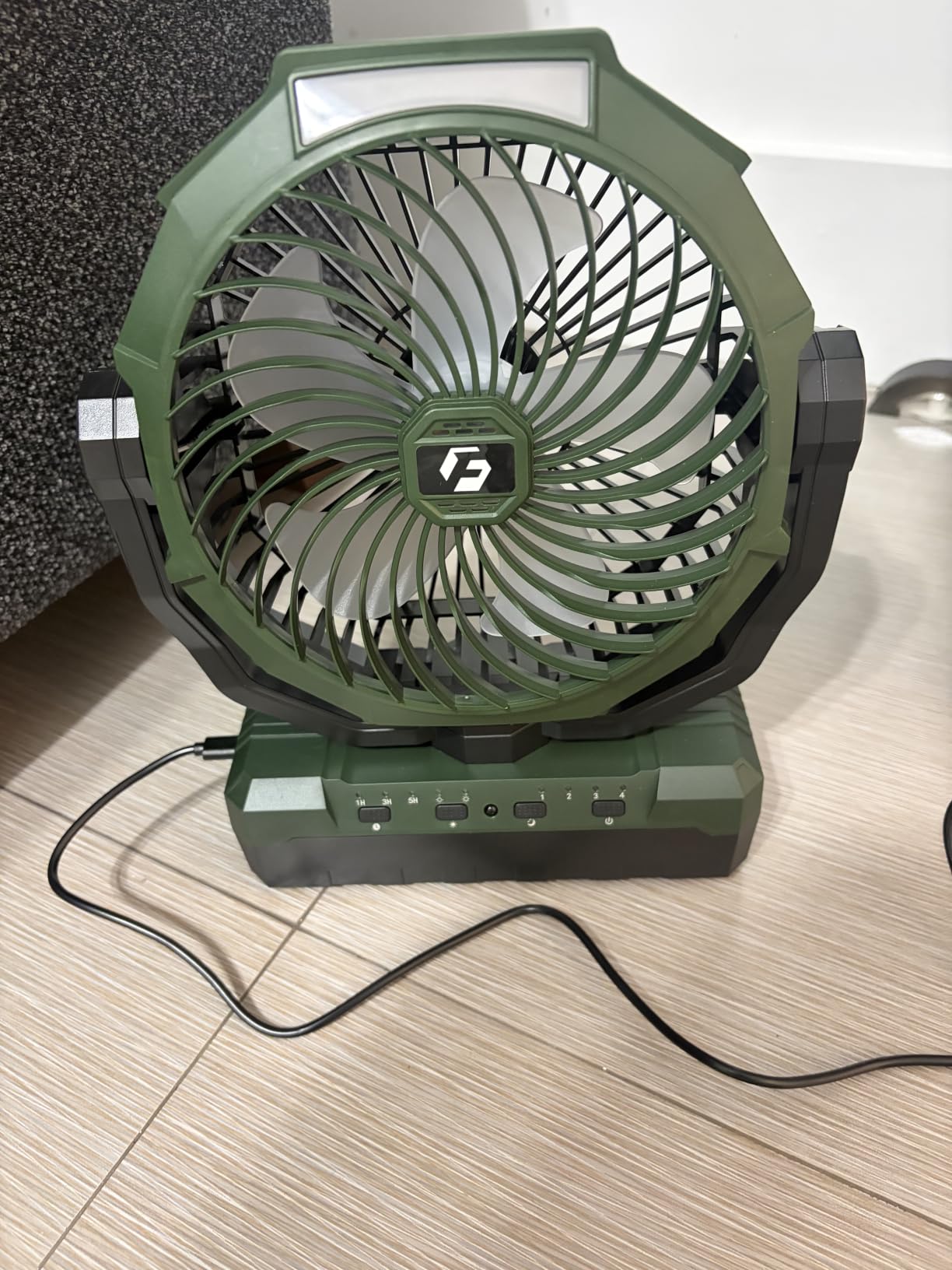 FRIZCOL 3-in-1 Camping Fan - Portable Fans Rechargeable - 24000mAh Battery Powered Fan with Light for Indoor, Outdoor, Tent, Travel, Fishing, Jobsite, Gifts for Men Dad Him - Black customer photo 2