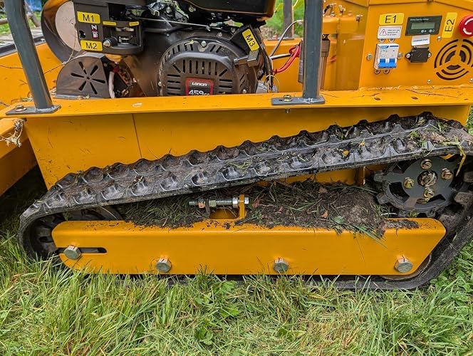 459cc Remote Control Flail Mower - Hybrid Commercial Crawler for Steep 55° Slopes,High-Power Mulching Brush, Zero Turn Lawn Mower | Ideal for Tall Shrubs (Yellow, Mower) customer photo 1