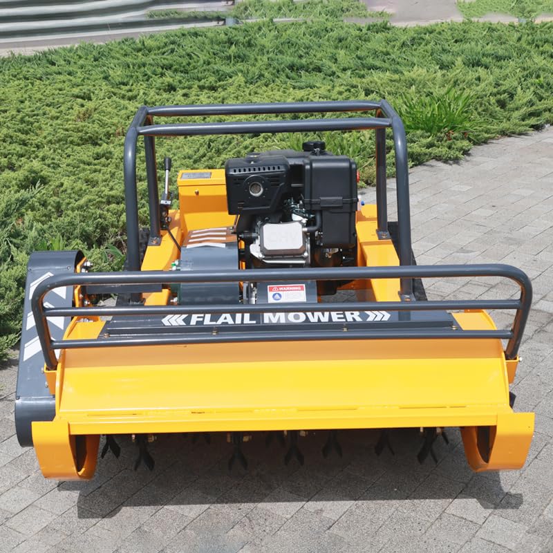 459cc Remote Control Flail Mower - Hybrid Commercial Crawler for Steep 55° Slopes,High-Power Mulching Brush, Zero Turn Lawn Mower | Ideal for Tall Shrubs (Yellow, Mower) customer photo 2