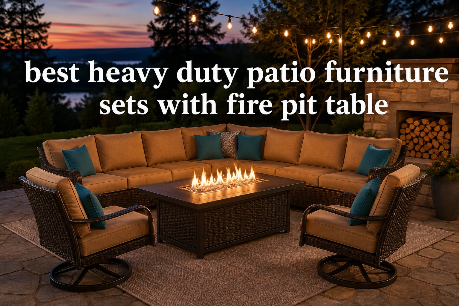 best heavy duty patio furniture sets with fire pit table