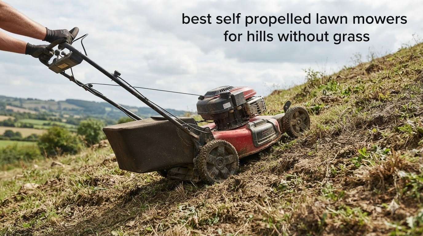 best self propelled lawn mowers for hills without grass