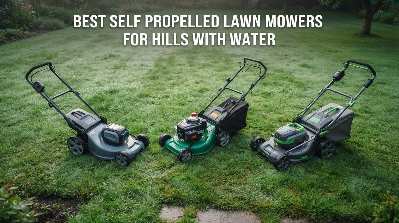 best self propelled lawn mowers for hills with water
