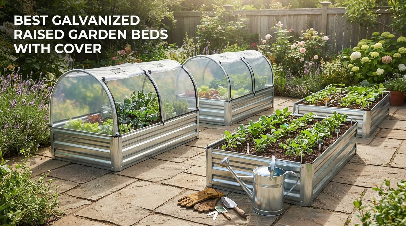 best galvanized raised garden beds with cover