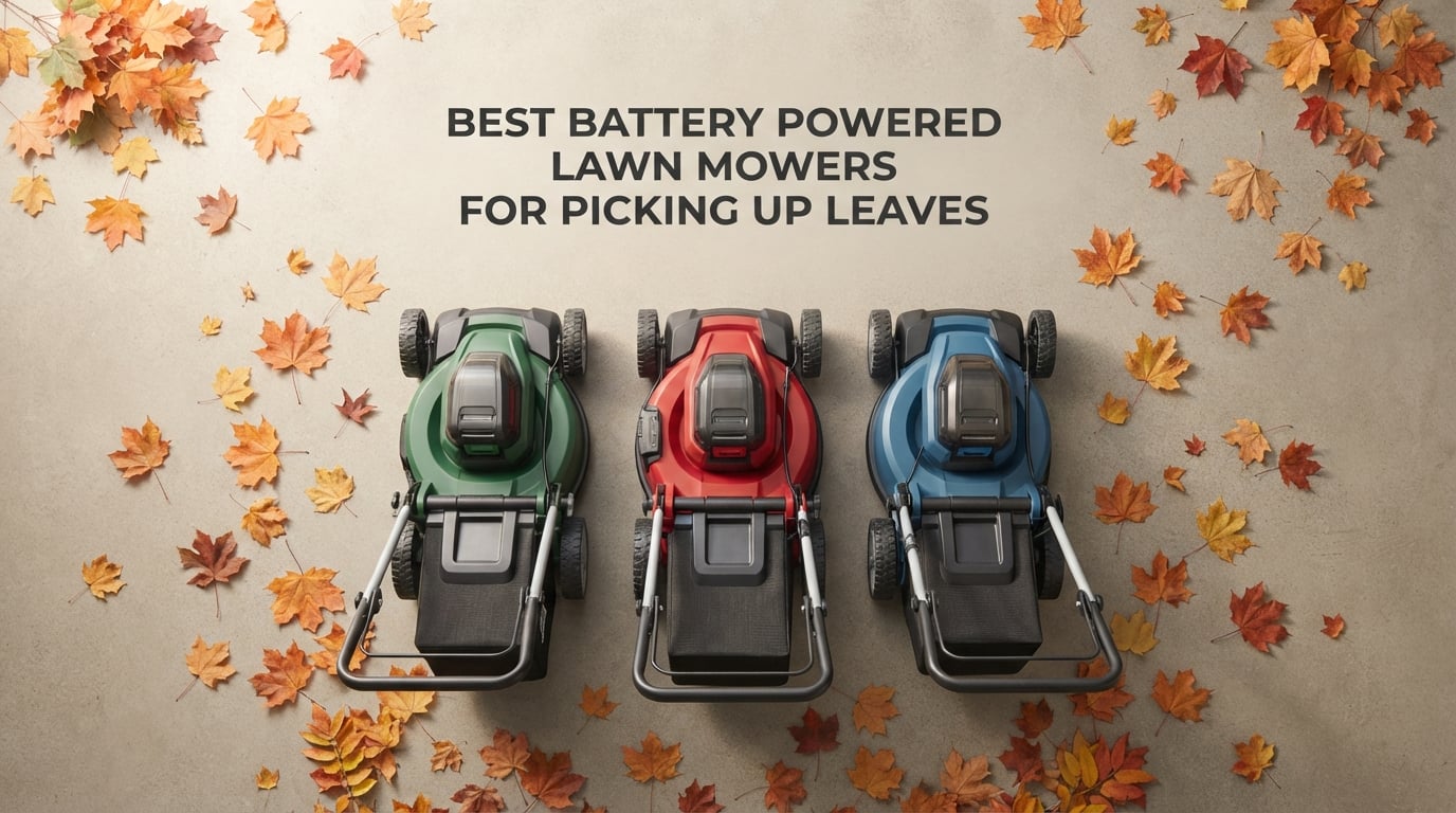 best battery powered lawn mowers for picking up leaves