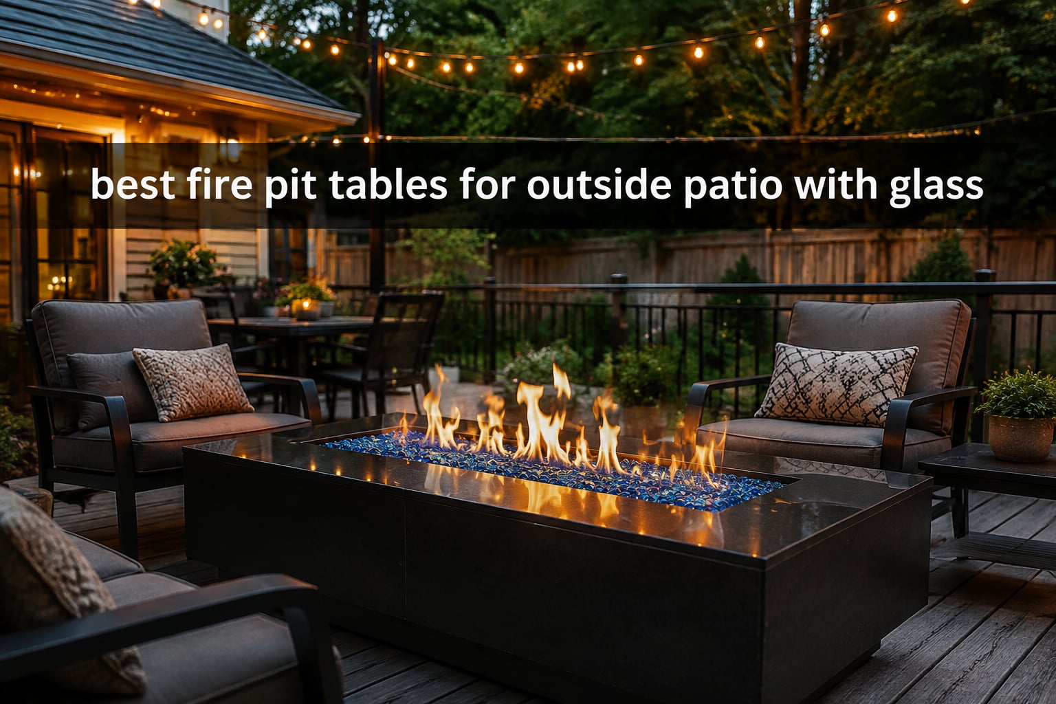 best fire pit tables for outside patio with glass