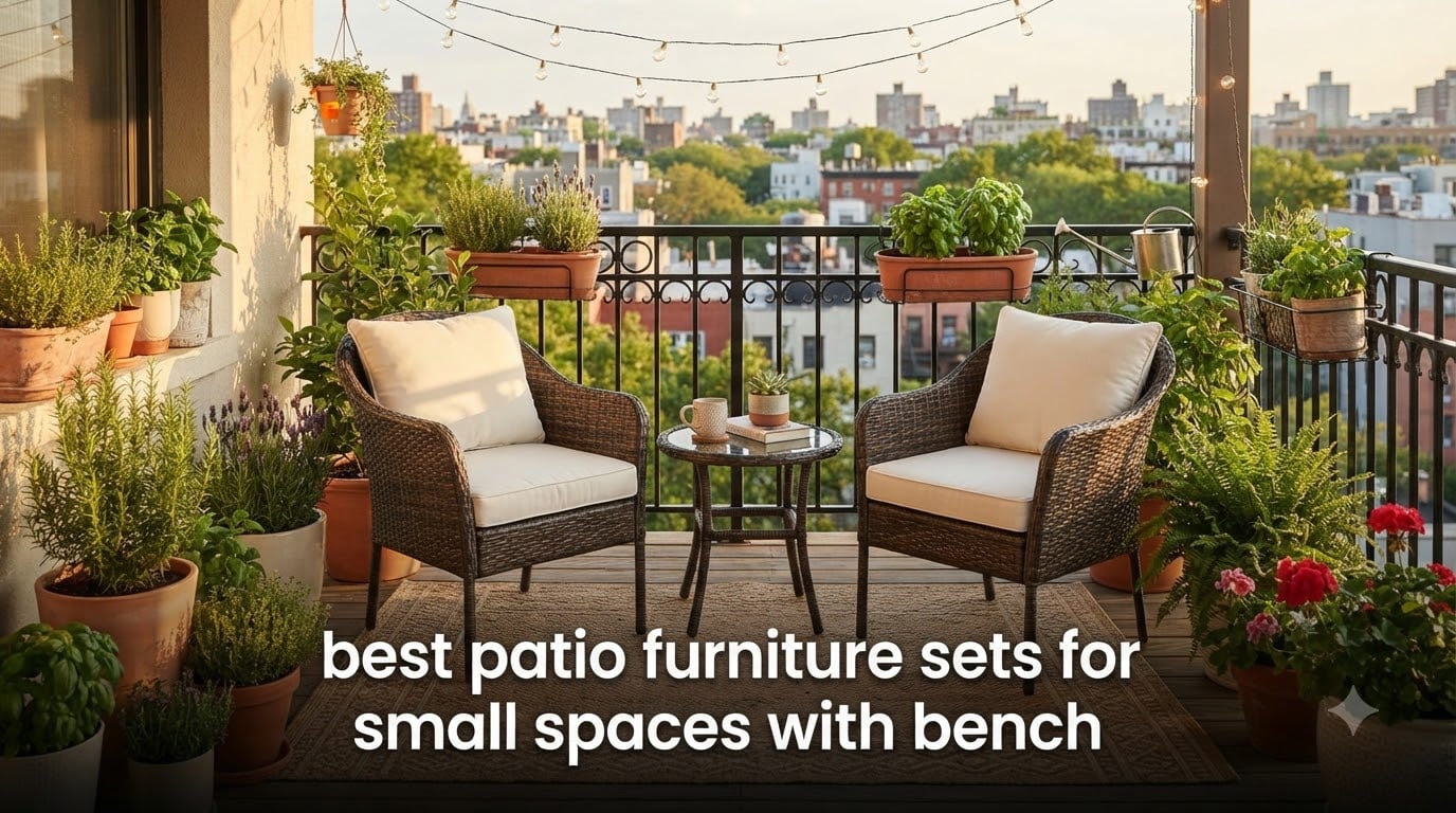 best patio furniture sets for small spaces with bench