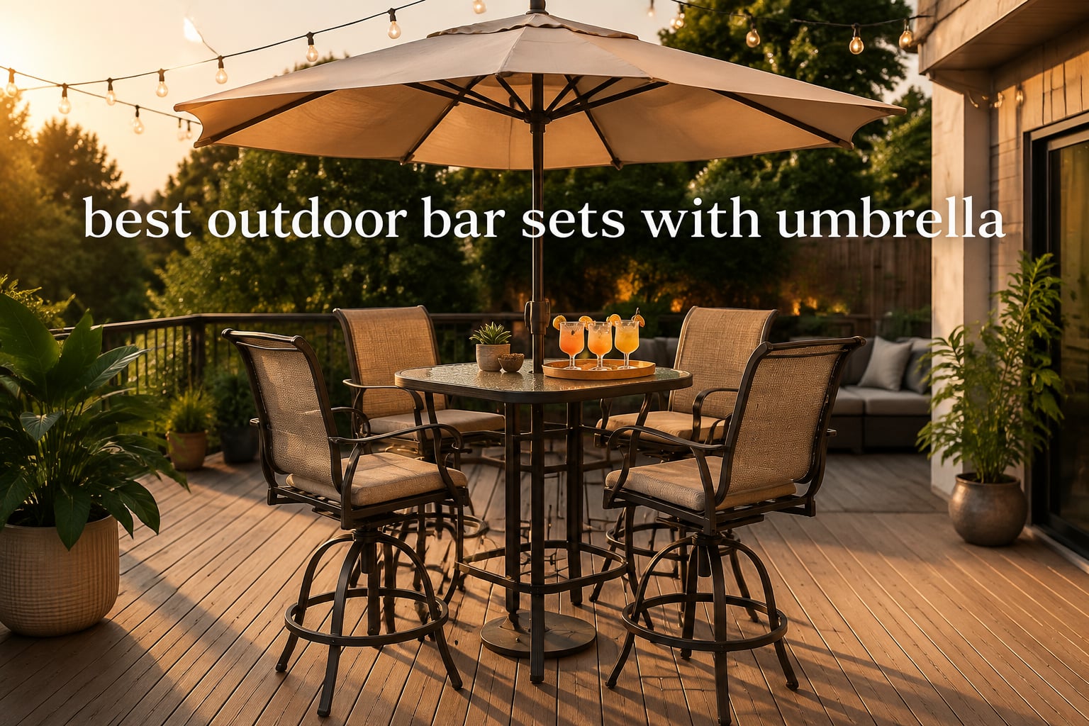 best outdoor bar sets with umbrella