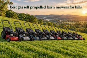 best gas self propelled lawn mowers for hills