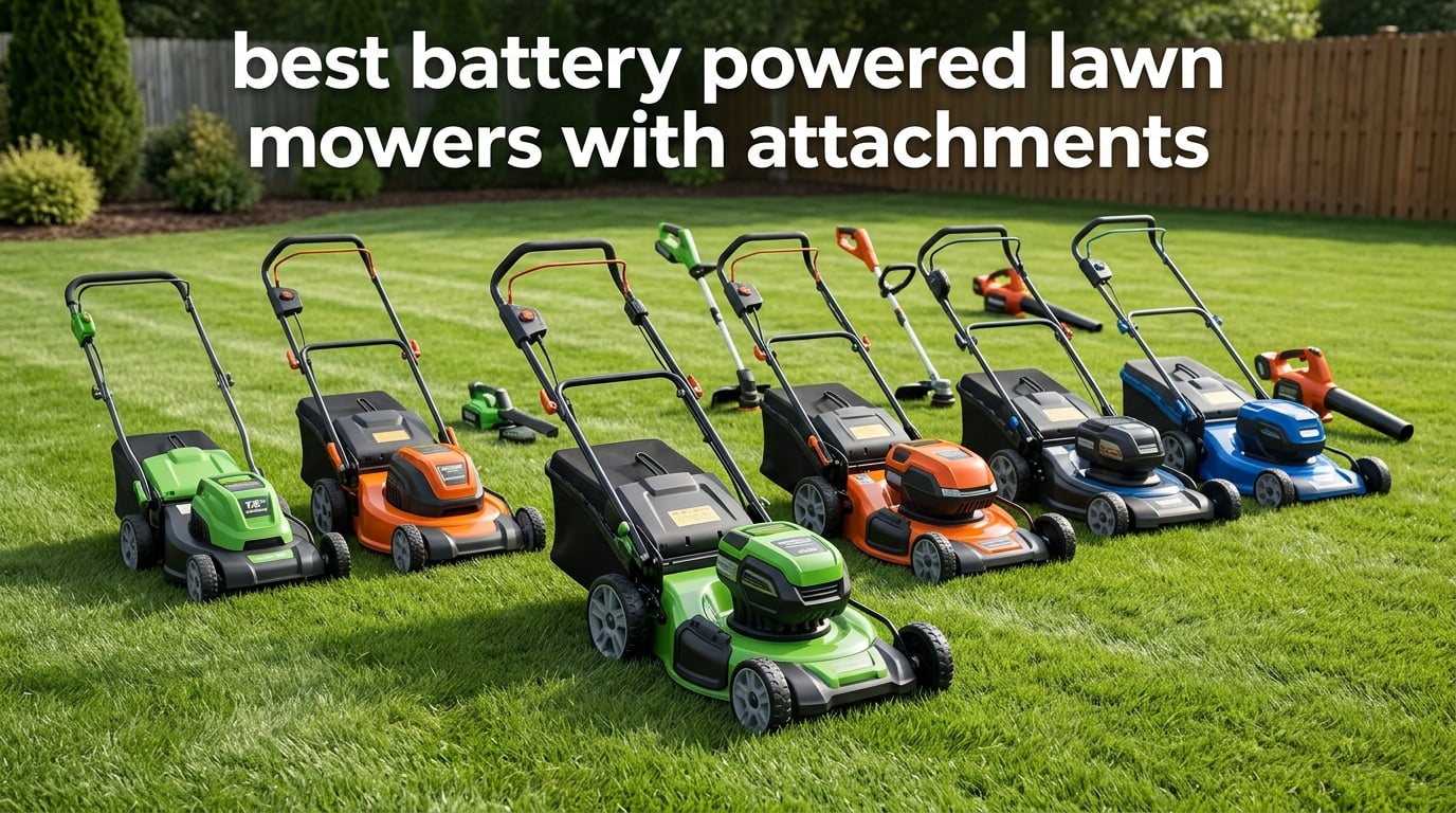 best battery powered lawn mowers with attachments