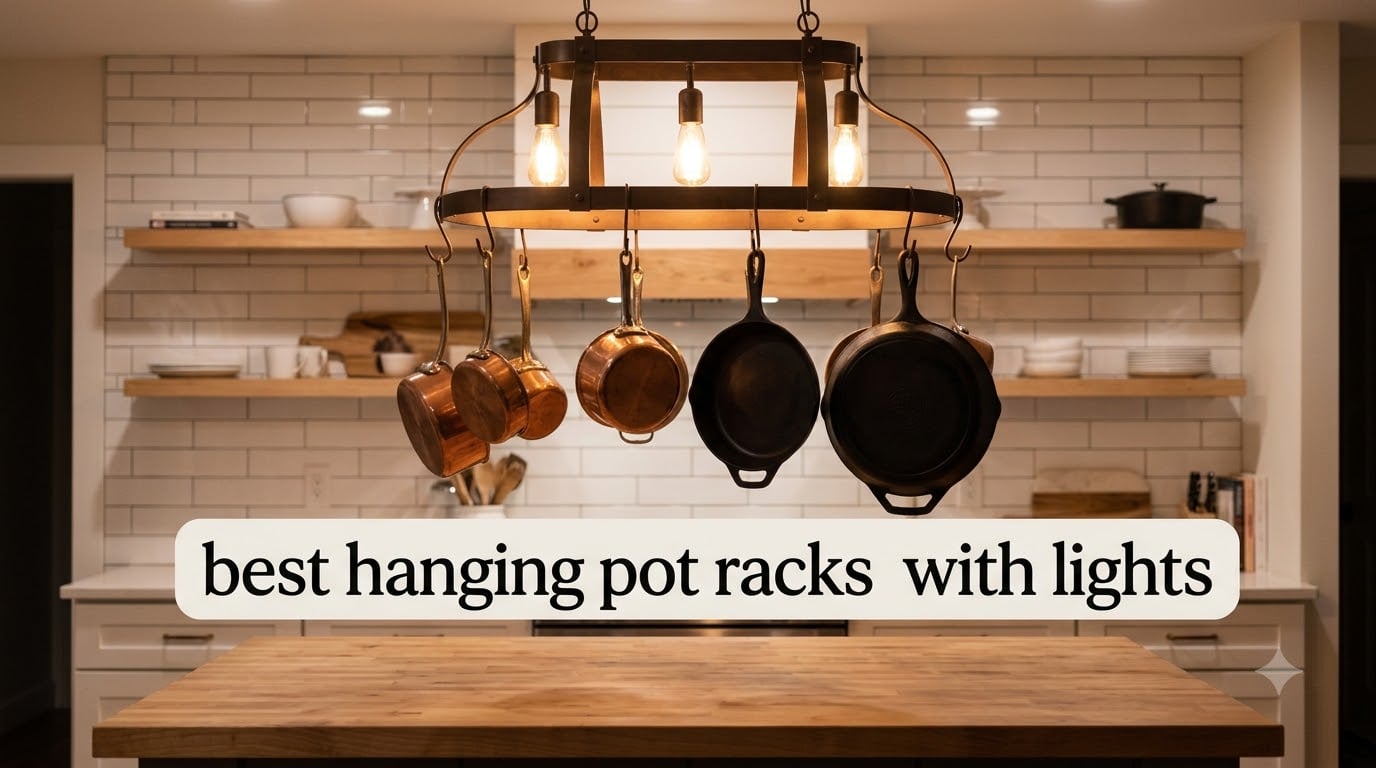 best hanging pot racks with lights