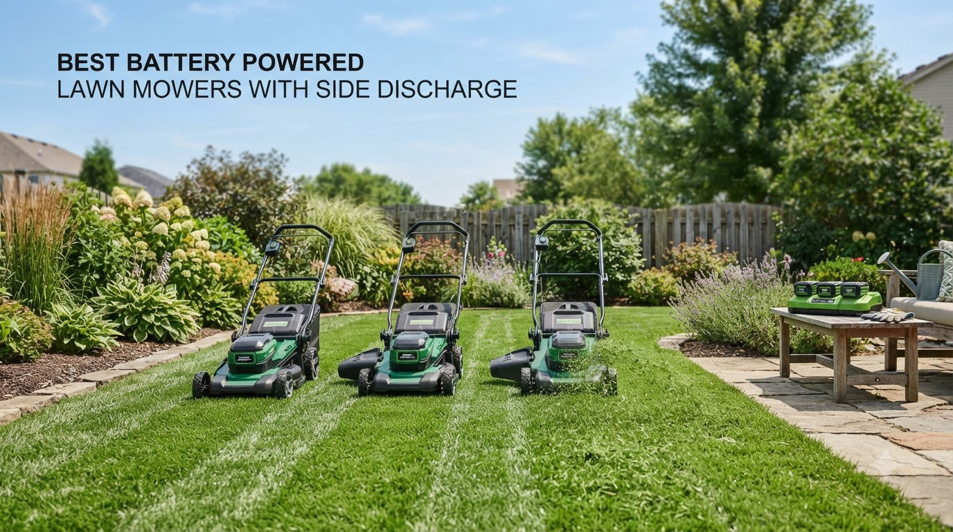 best battery powered lawn mowers with side discharge