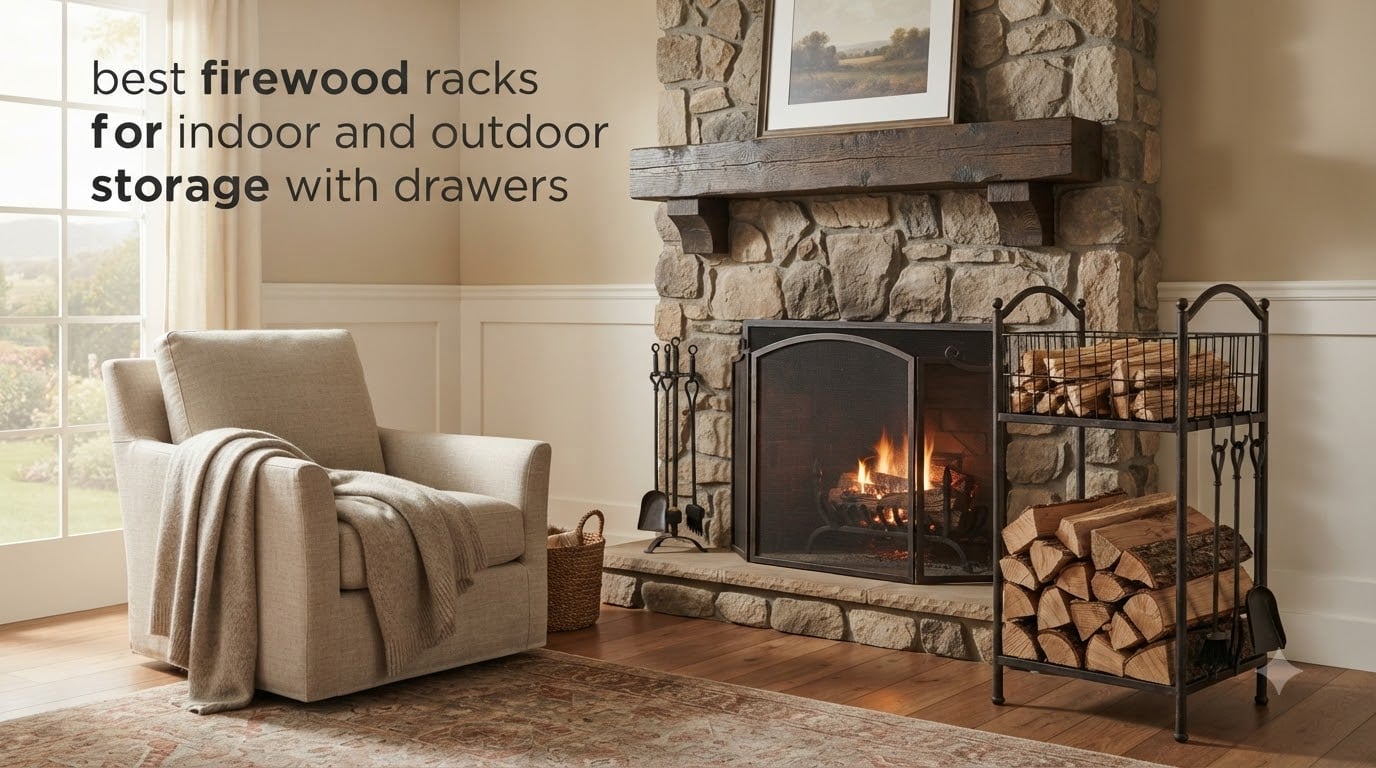 best firewood racks for indoor and outdoor storage with drawers