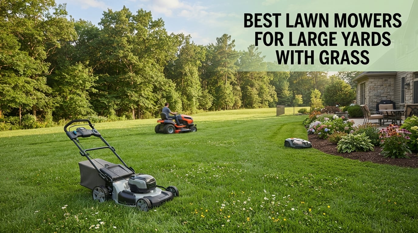 best lawn mowers for large yards with grass