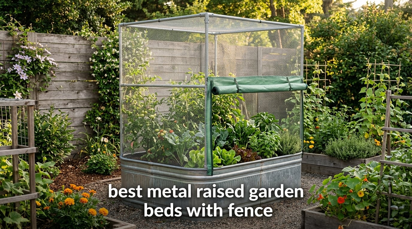 best metal raised garden beds with fence