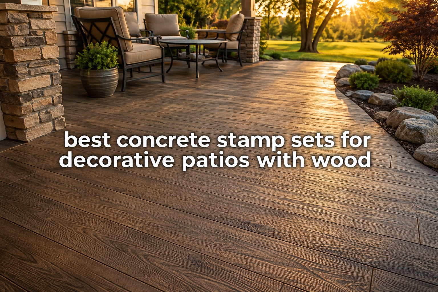 best concrete stamp sets for decorative patios with wood